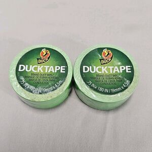 Duck Tape  2 Pack Bundle Duct Lime Green Neon Mini Rolls .75" X 180" Novelty Fun